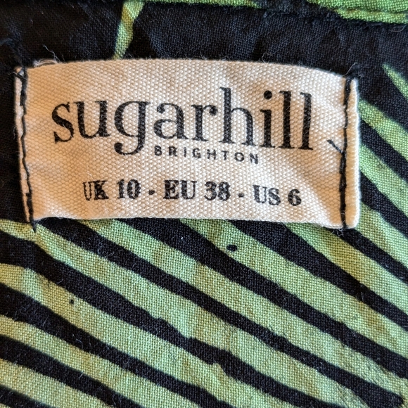 SUGAR HILL Shirt Dress Green & Black Sz 6 - Picture 9 of 11
